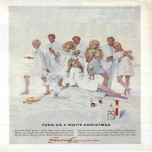 1967 Smirnoff Vodka Turn on a White Christmas Vintage Magazine Print Ad/Poster